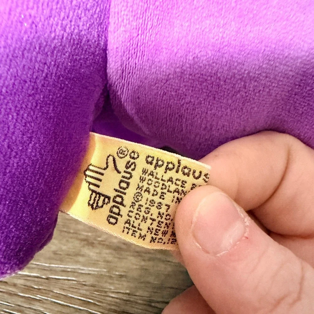 Vintage 1987 Applause Purple Stegosaurus Dinosaur‎ Plush Sleepy Eyes 12